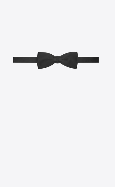 Yves bow tie in black silk satin